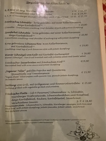 menu 1 of Alte Küch'n & Im Keller