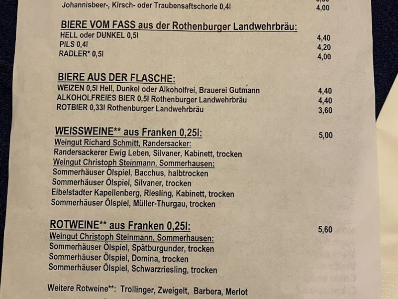 menu 2 of Albrecht-Dürer-Stube