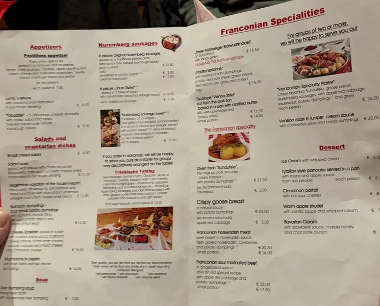 menu 1 of Goldenes Posthorn