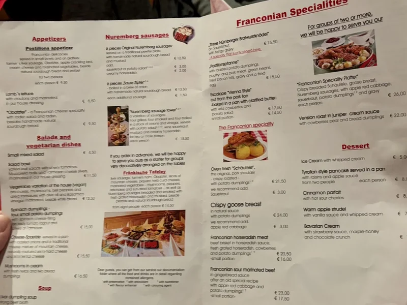 menu 1 of Goldenes Posthorn