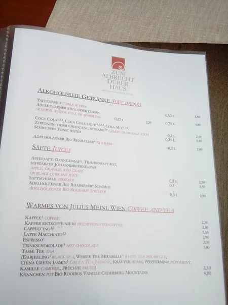 menu 2 of Zum Albrecht Dürer Haus