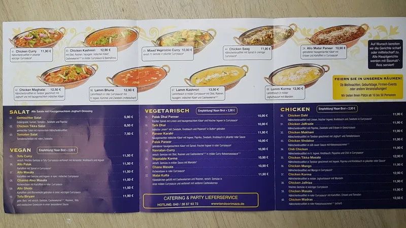 menu 0 of Tandoori Maza Hamburg