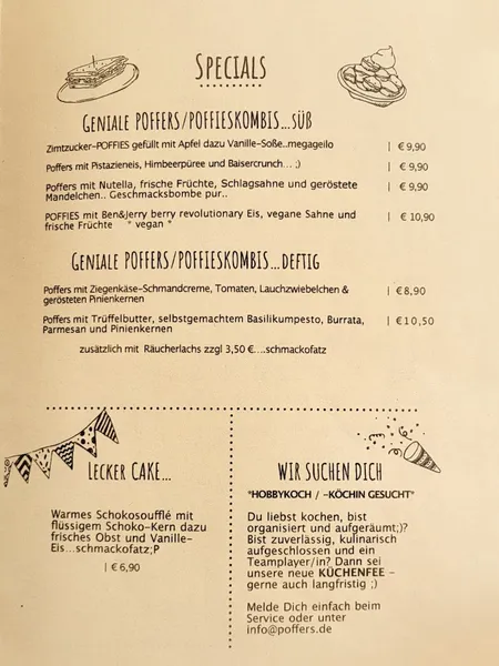 menu 1 of Poffers Café Stuttgart