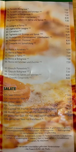 menu 2 of Pizzeria Da Cimino