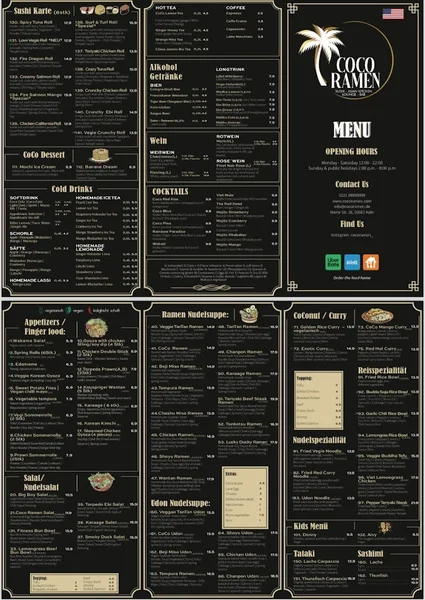 menu 0 of COCO Ramen - Sushi - Asian kitchen
