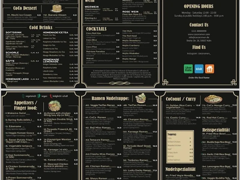 menu 0 of COCO Ramen - Sushi - Asian kitchen