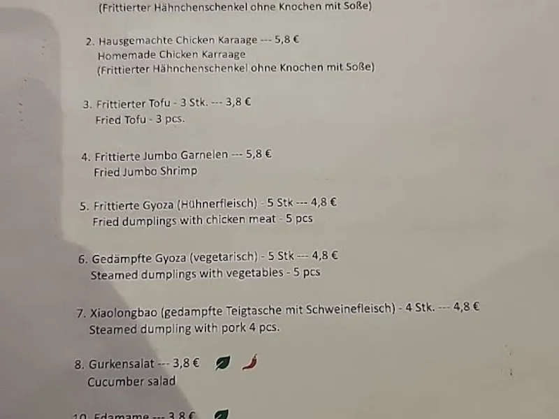 menu 2 of NOODLE HOUSE NO.8