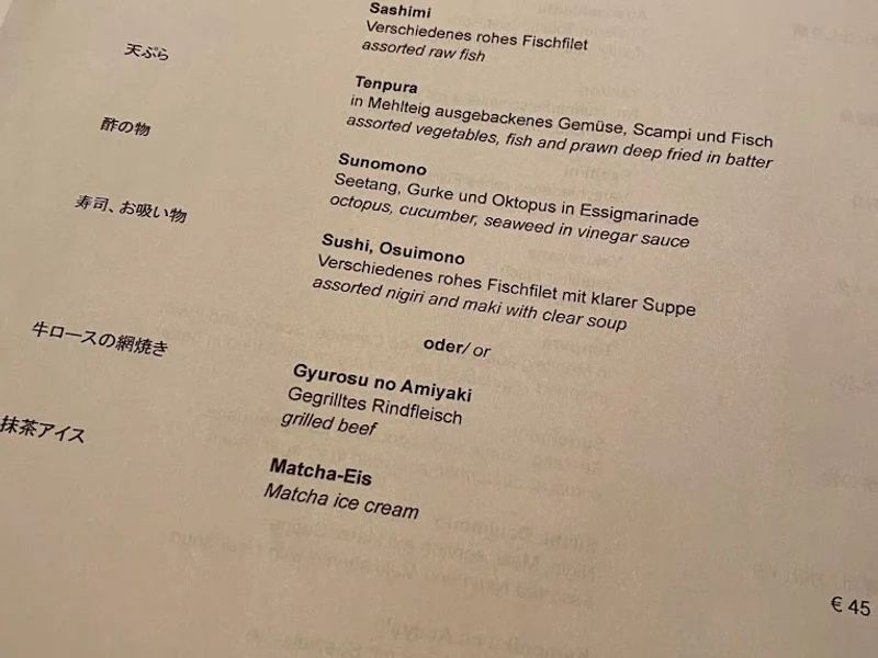 menu 1 of Restaurant Kintaro