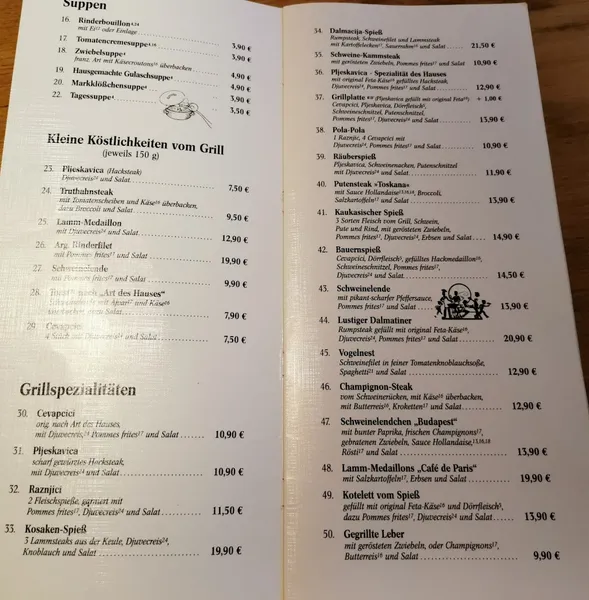 menu 1 of SPEZIALITÄTEN-RESTAURANT STADT-HÖCHST