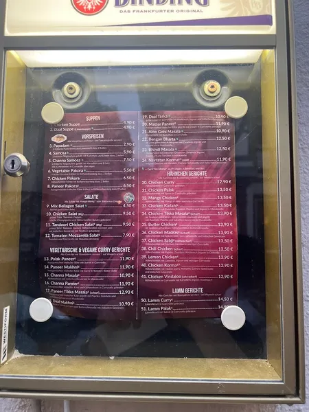 menu 2 of Indian Curry King