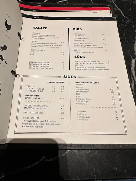 menu 0 of Bear Claw