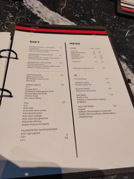 menu 1 of Bear Claw