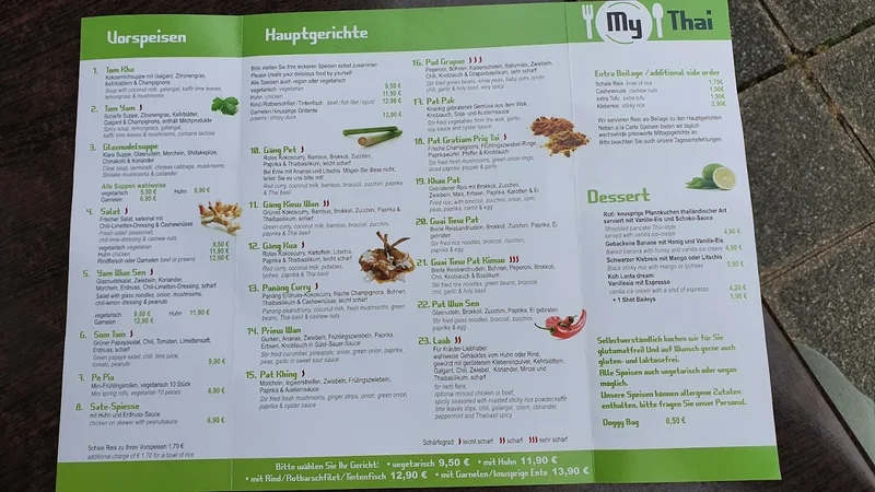 menu 0 of My Thai Restaurant