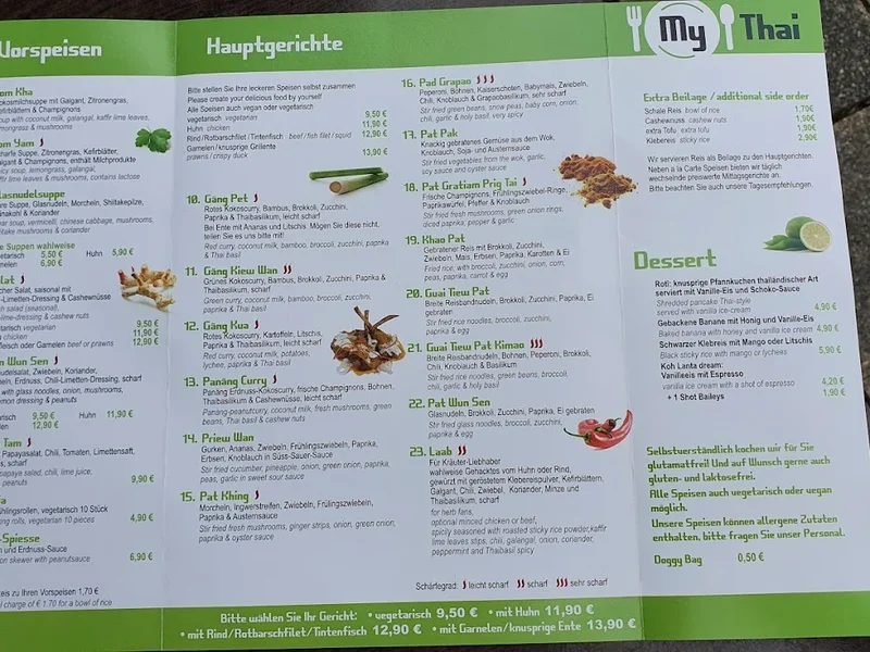 menu 0 of My Thai Restaurant