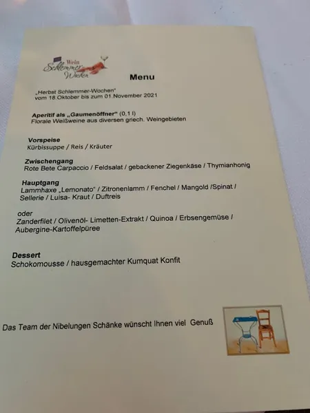 menu 0 of Nibelungenschänke
