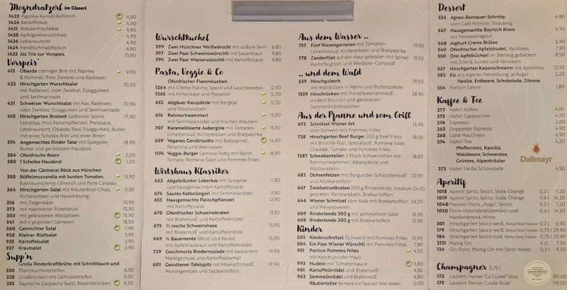 menu 0 of Königlicher Hirschgarten Restaurant & Biergarten & take away