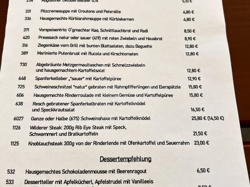 menu 1 of Königlicher Hirschgarten Restaurant & Biergarten & take away