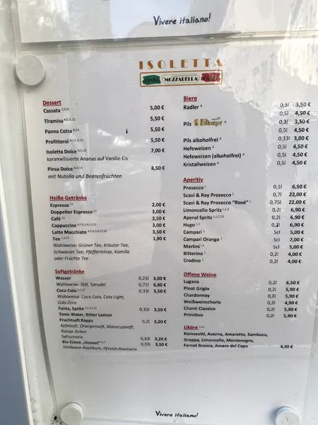 menu 0 of Isoletta PMP | Europaviertel