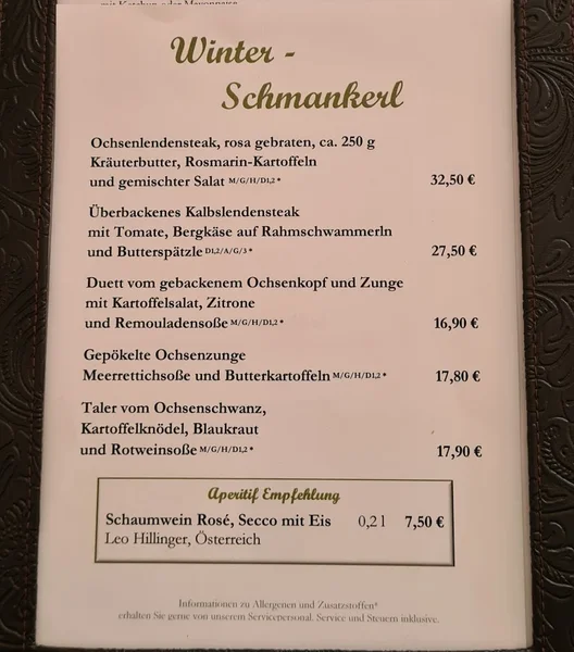 menu 0 of Michaeligarten Wirtshaus