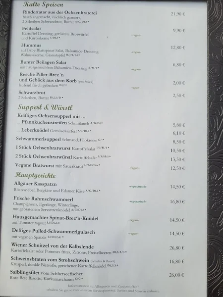 menu 2 of Michaeligarten Wirtshaus