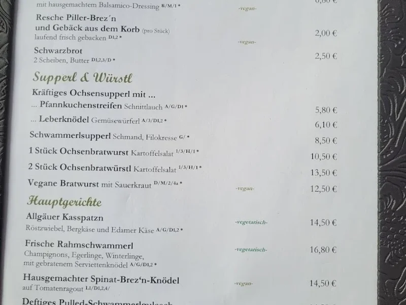 menu 2 of Michaeligarten Wirtshaus