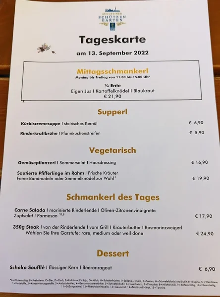 menu 0 of Augustiner Schützengarten