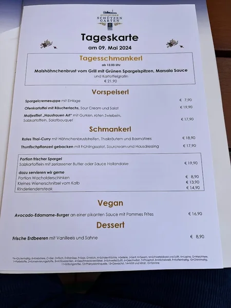 menu 2 of Augustiner Schützengarten