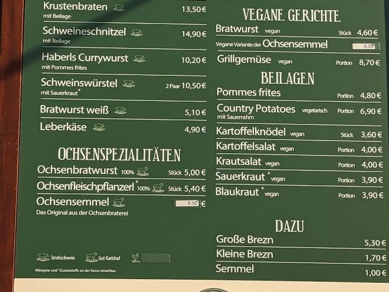 menu 0 of Taxisgarten