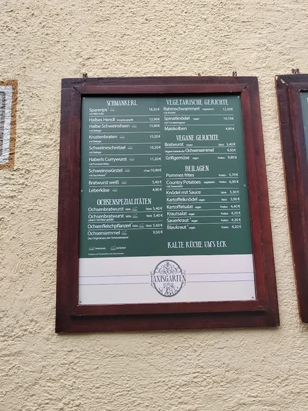 menu 1 of Taxisgarten