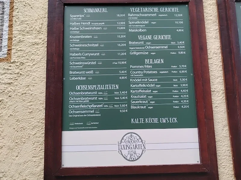 menu 1 of Taxisgarten