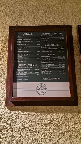menu 2 of Taxisgarten
