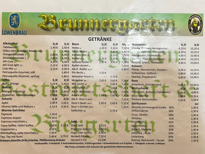 menu 0 of Brunnergarten