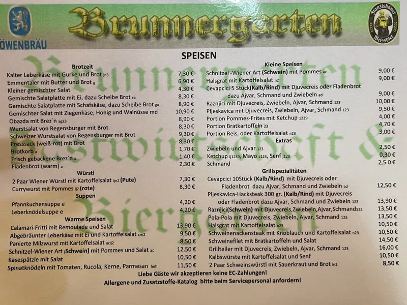 menu 1 of Brunnergarten