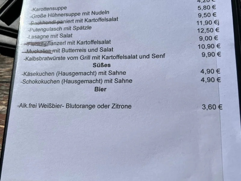 menu 2 of Brunnergarten