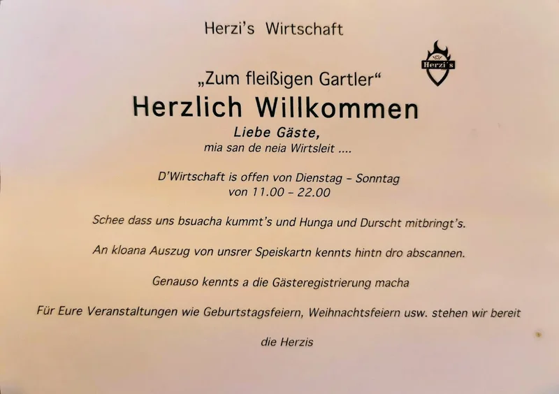 menu 0 of Herzis Wirtschaft "Zum fleißigen Gartler"