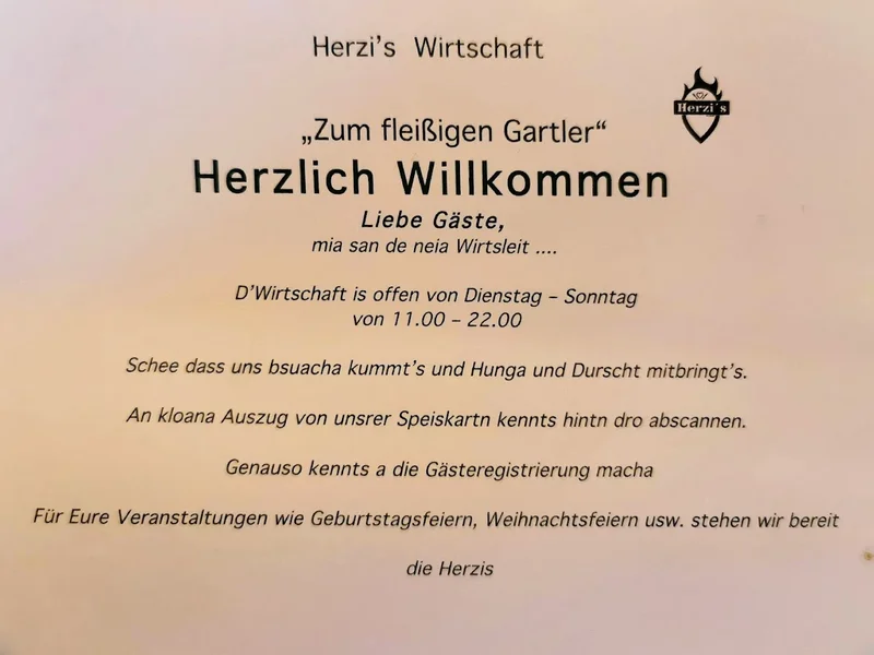 menu 0 of Herzis Wirtschaft "Zum fleißigen Gartler"