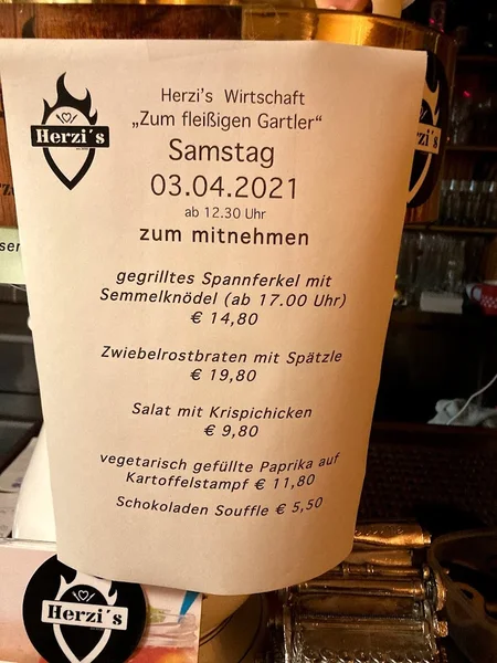 menu 2 of Herzis Wirtschaft "Zum fleißigen Gartler"