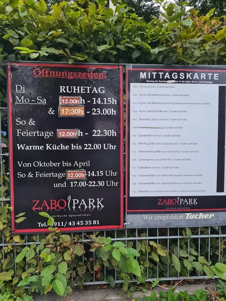 menu 0 of Restaurant Zabo-Park