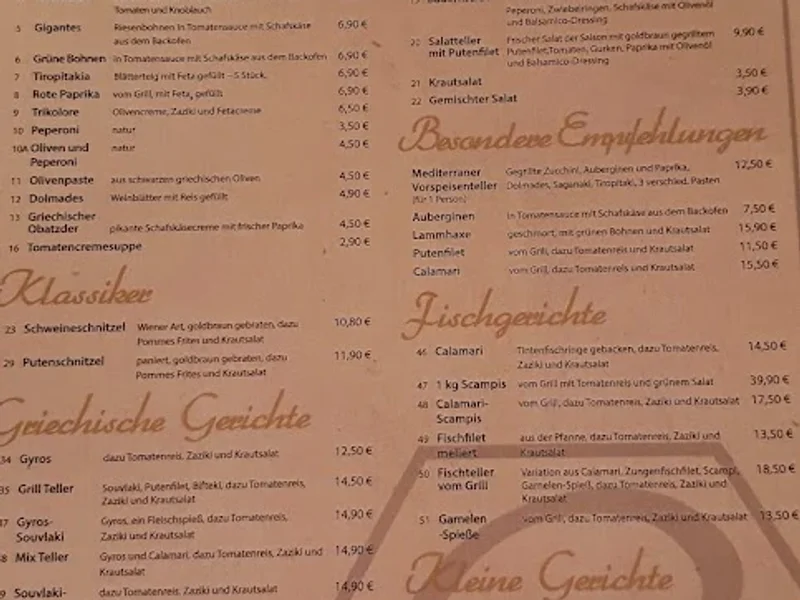 menu 2 of Restaurant Bienenheim