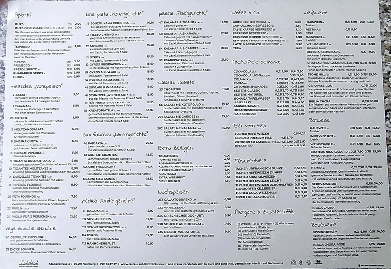 menu 0 of Griechisches Restaurant Lichtblick