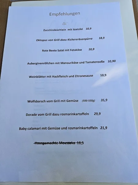 menu 1 of Griechisches Restaurant Lichtblick