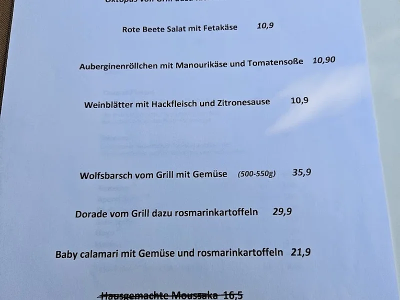 menu 1 of Griechisches Restaurant Lichtblick