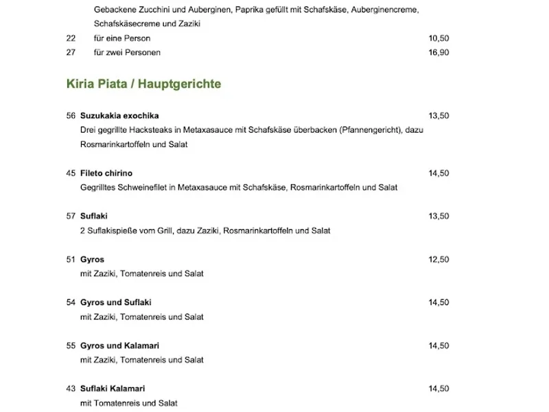 menu 2 of Griechisches Restaurant Lichtblick