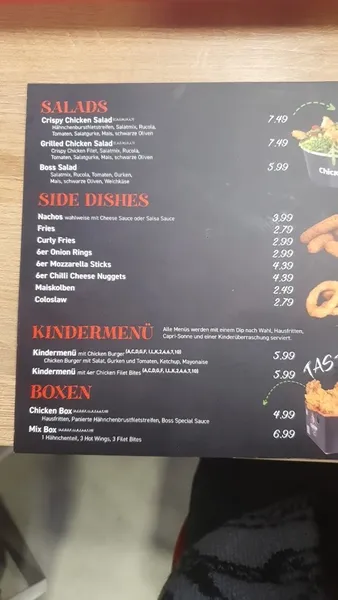 menu 2 of Chicken Boss