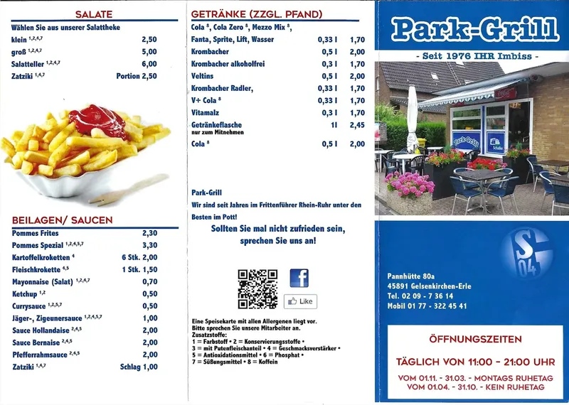 menu 1 of Park Grill