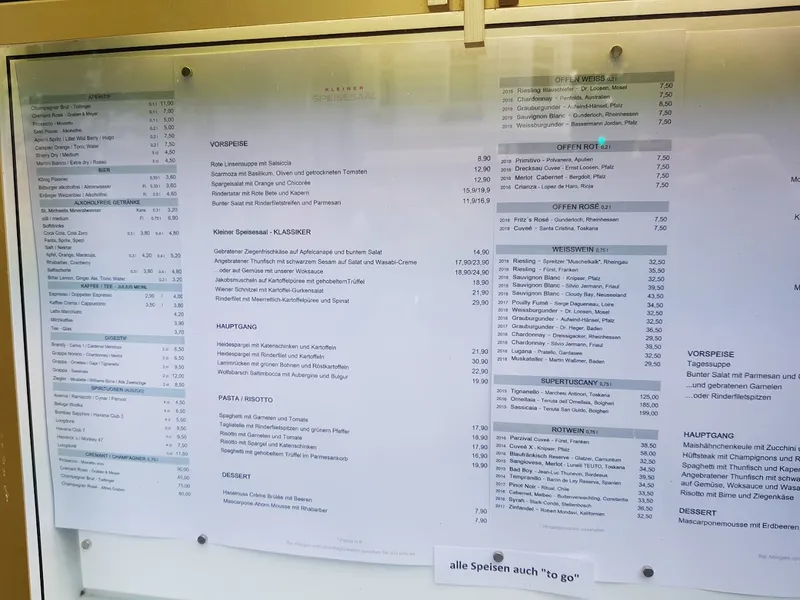 menu 0 of Kleiner Speisesaal