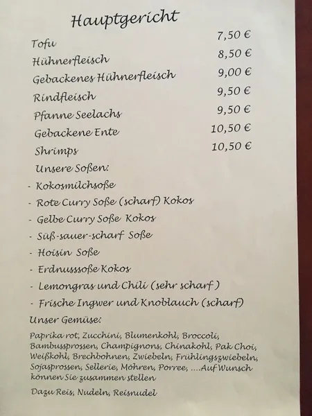 menu 2 of HA DANG