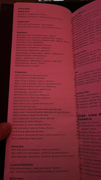 menu 1 of Tarantella