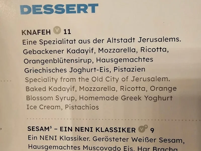 menu 1 of NENI Hamburg
