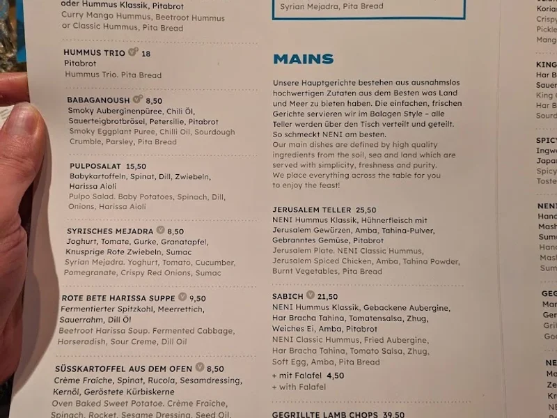 menu 2 of NENI Hamburg